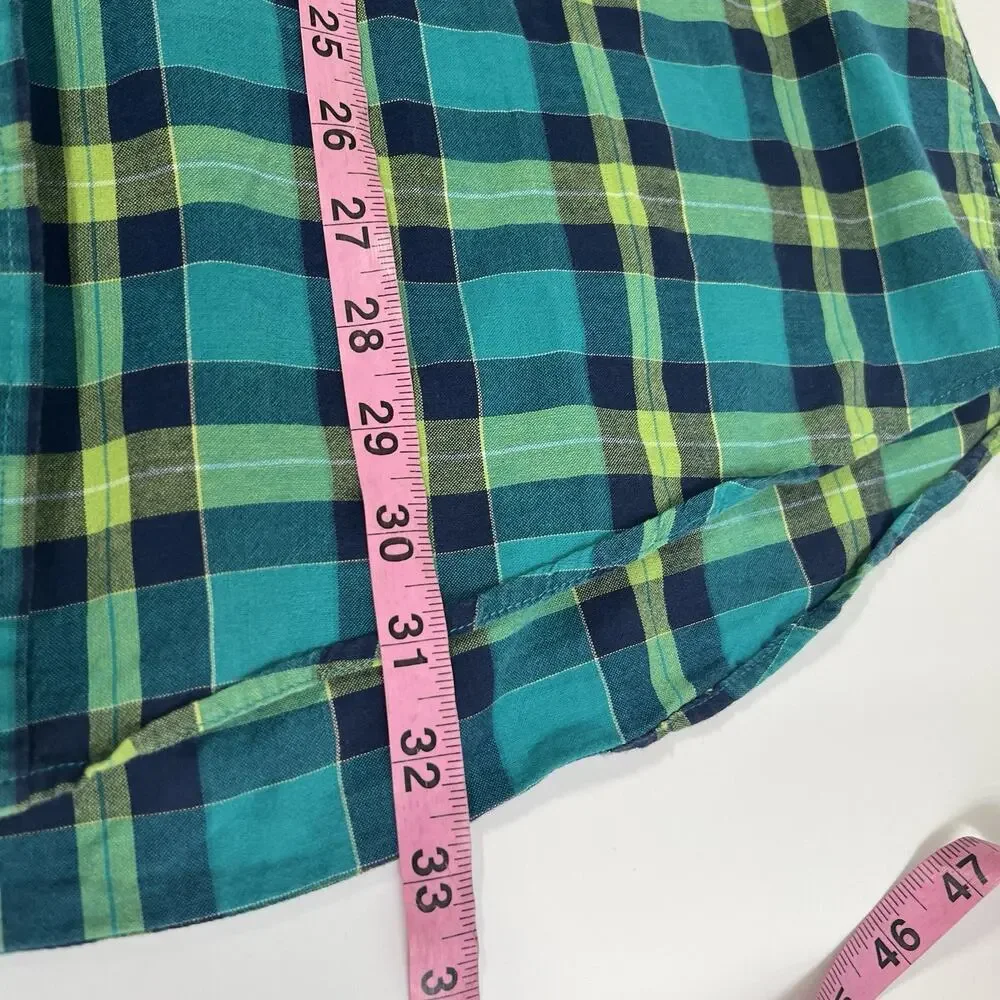 Pendleton Surf Shirt Mens XL Green Plaid Short Sleeve Button Down Casual Summer